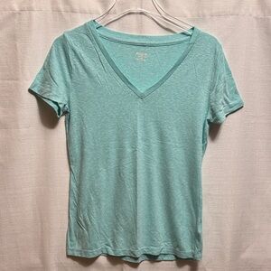 Mossimo Supply Co. Aqua V-Neck Tee
